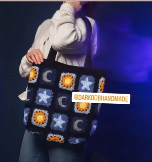کیف بافتنی ماه و ستاره