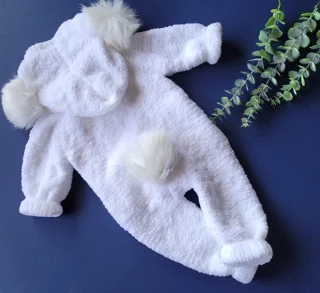 سرهمی مخمل تدی دستبافت کلاهدار دو پوم