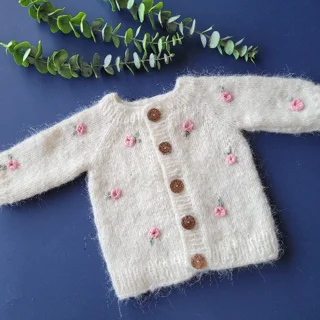 ژاکت دستبافت گل رز